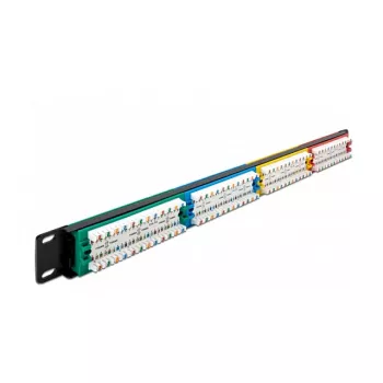 DeLOCK 19 ιντσών Patchpanel 24 Port Cat.5e 1HE χρωματιστό RJ-45