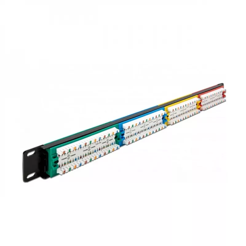 DeLOCK 19 ιντσών Patchpanel 24 Port Cat.5e 1HE χρωματιστό RJ-45