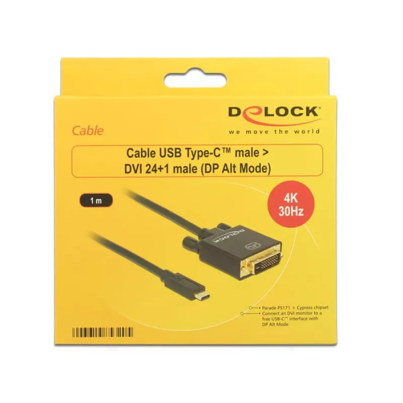 Προσαρμογέας USB-C σε DVI DeLOCK 1m 85320