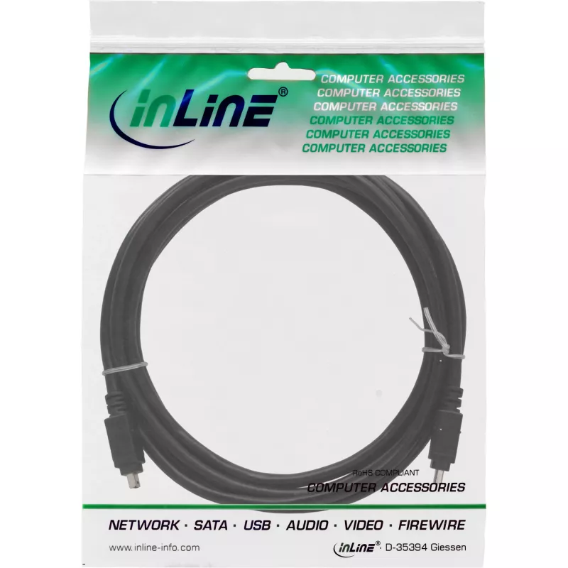 InLine Καλώδιο FireWire 400 1394 4 ακίδων αρσενικό / αρσενικό 3m