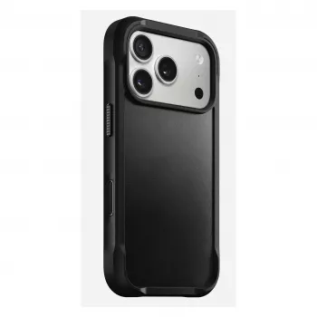 Θήκη κινητού Nomad Rugged Leather Case για Apple iPhone 17 Pro, δέρμα/TPU/PC/αλουμίνιο, κατάλληλη για οθόνες 16 cm (6,3 ίντσες), μαύρο