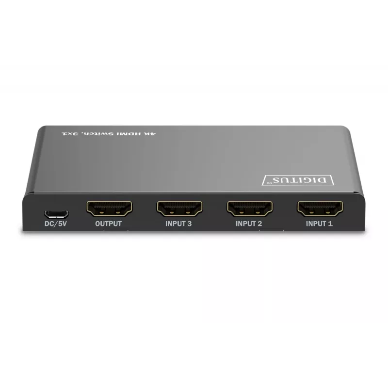 Digitus διακόπτης HDMI 4K 3x1 μέταλλο μαύρο 18 Gbit/s