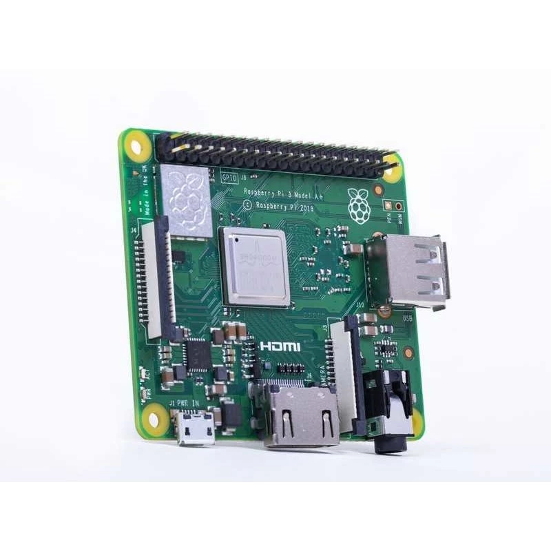 Raspberry Pi 3 Model A+ - Υπολογιστής μονής πλακέτας - Broadcom BCM2837B0 / 1,4 GHz - RAM 512MB - 802,11a/b/g/n/ac, Bluetooth 4,2 (Raspberry Pi 3 Model A+)