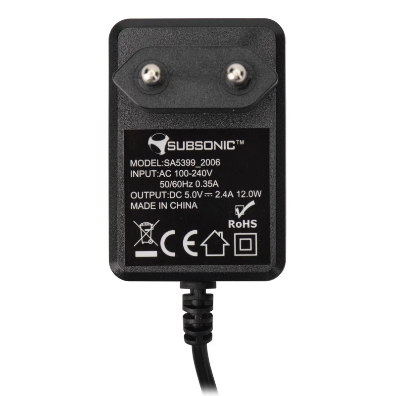 Subsonic SA5399 φορτιστής πρίζας για Nintendo Switch, USB-C, 5 V 2,4 A, καλώδιο 2 m