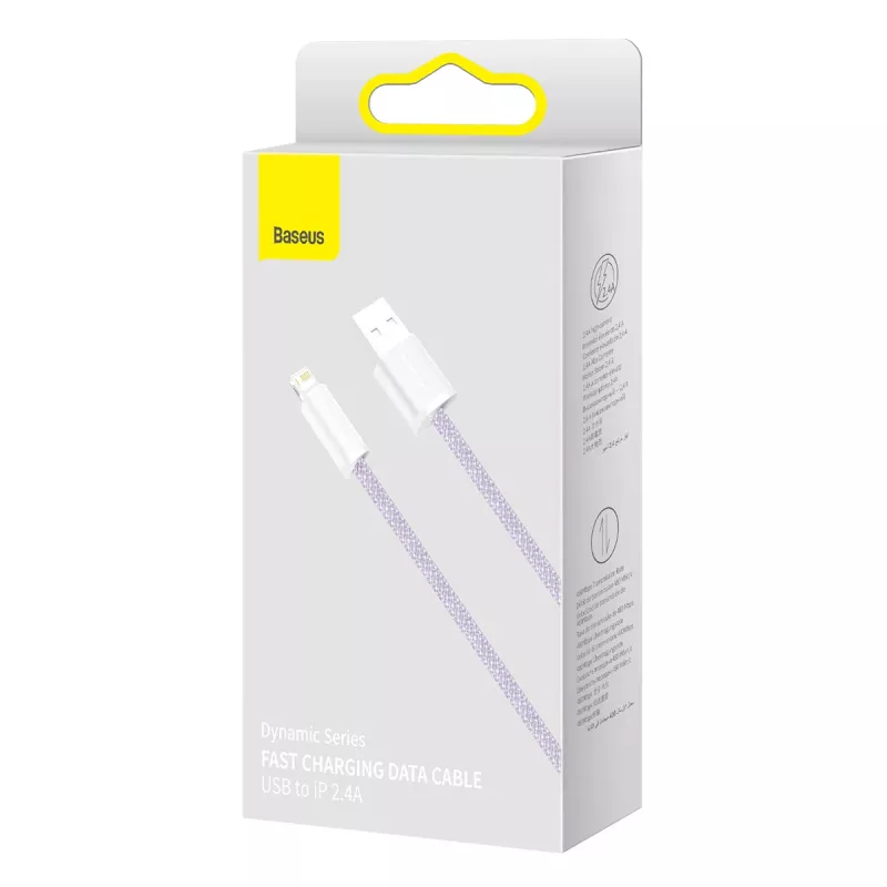 Καλώδιο Baseus Dynamic USB σε Lightning, 2,4 A, 2 m (μωβ)