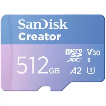 SanDisk Creator MicroSD κάρτα μνήμης 512 GB, υψηλές ταχύτητες μεταφοράς έως 190 MB/s