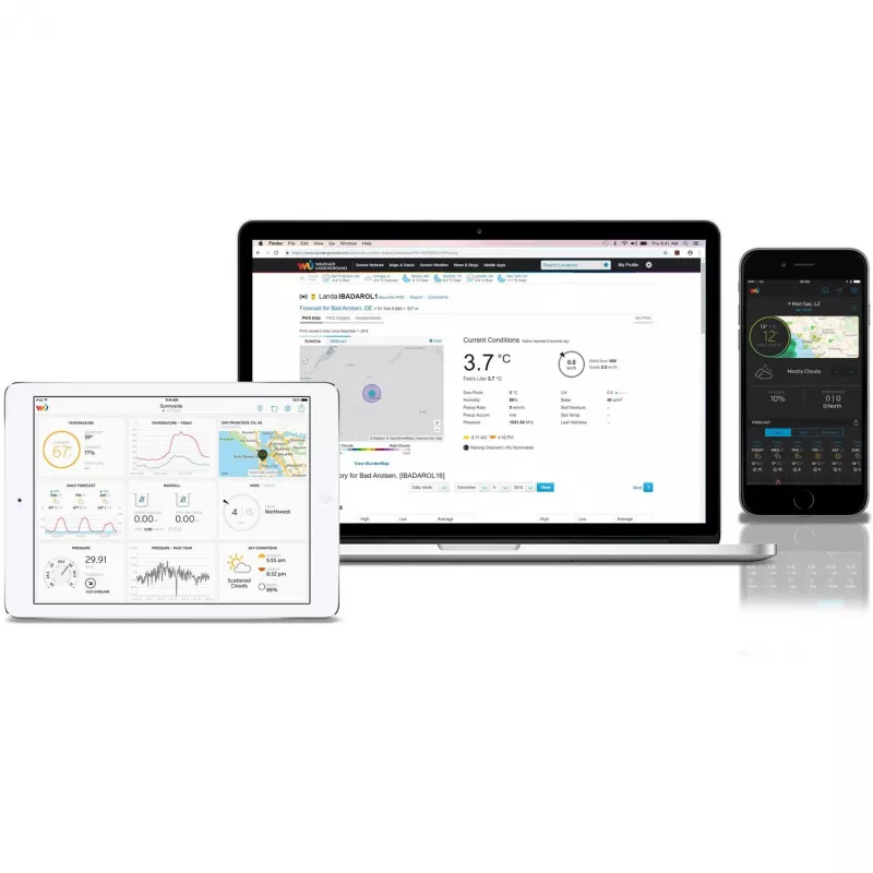 Bresser 7002580 Weather Center 5-in-1 ψηφιακός μετεωρολογικός σταθμός Wi-Fi με επαγγελματικό αισθητήρα, οθόνη 5,7″, ρεύμα δικτύου, μαύρος