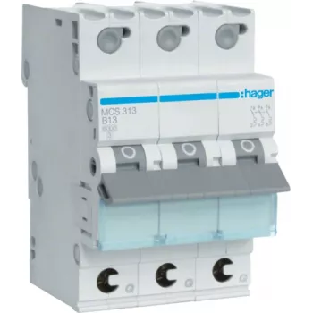 Hager MCS313 διακόπτης προστασίας γραμμής χαρακτηριστικό C 3πολικός (MCS313)