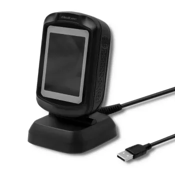 Σταθερός σαρωτής barcode 1D/2D QOLTEC 50864, αισθητήρας LED, USB (ενσύρματο), μαύρο, 145×85×80 mm