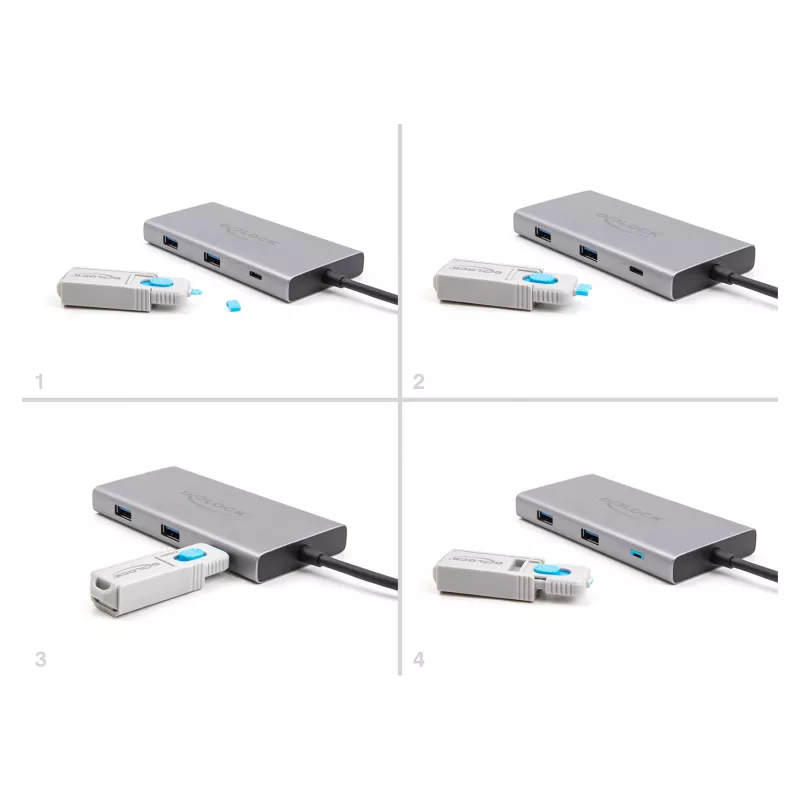 DeLOCK Port Blocker USB Type-C 10 θύρες μπλε