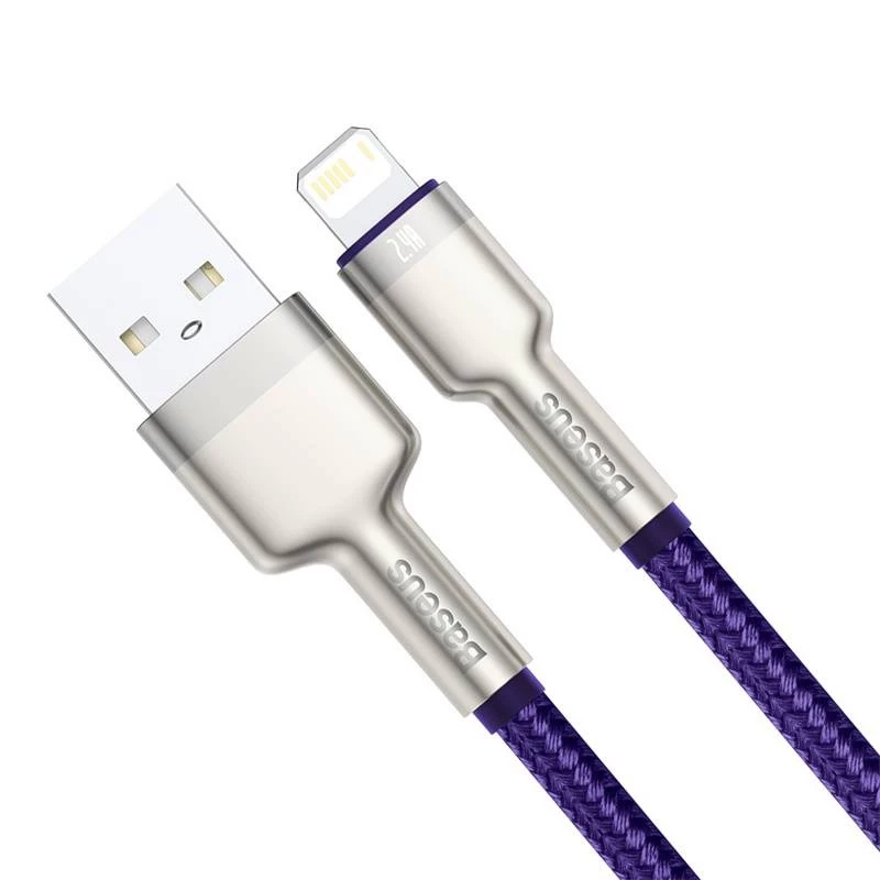 Καλώδιο USB-A σε Lightning Baseus 1 m — καλώδιο δεδομένων USB, μωβ