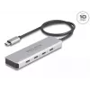 DeLOCK Hub USB Type-C 10 Gbps 4 θυρών Αλουμίνιο Γκρι