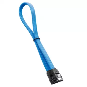 CableMod ModMesh - Καλώδιο SATA - Serial ATA 150/300/600 - SATA (Α) σε SATA (Α) - 60cm - Ανοιχτό μπλε (CM-CAB-SATA-N60KLB-R)