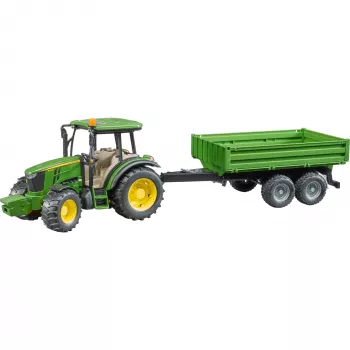 Μοντέλο τρακτέρ BRUDER John Deere 5115 M με ανατρεπόμενο ρυμουλκούμενο