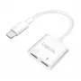 Προσαρμογέας ήχου LogiLink USB-C USB-C/αρσενικό σε 2x USB-C/θηλυκό 60W PD λευκό