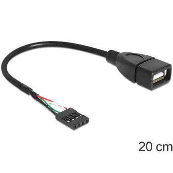 Καλώδιο Delock υποδοχή θηλυκή pin USB > υποδοχή θηλυκή USB 2.0 Type-A 20 cm (83291)