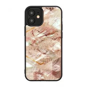 Θήκη προστασίας iKins για Apple iPhone 12 mini — ροζ μοτίβο μαρμάρου, λεπτή εφαρμογή