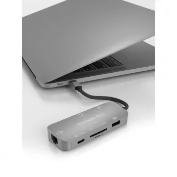 USB Hub Terratec Connect C8 USB 2.0 Type-C Γκρι