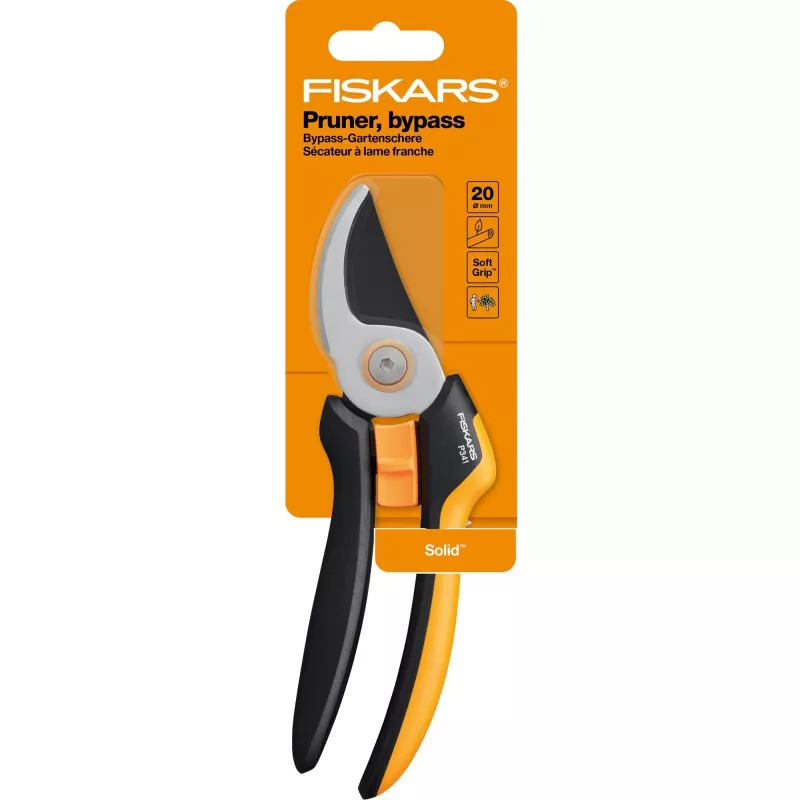Fiskars Solid L P341 Ψαλίδι κήπου Bypass Μαύρο, Πορτοκαλί