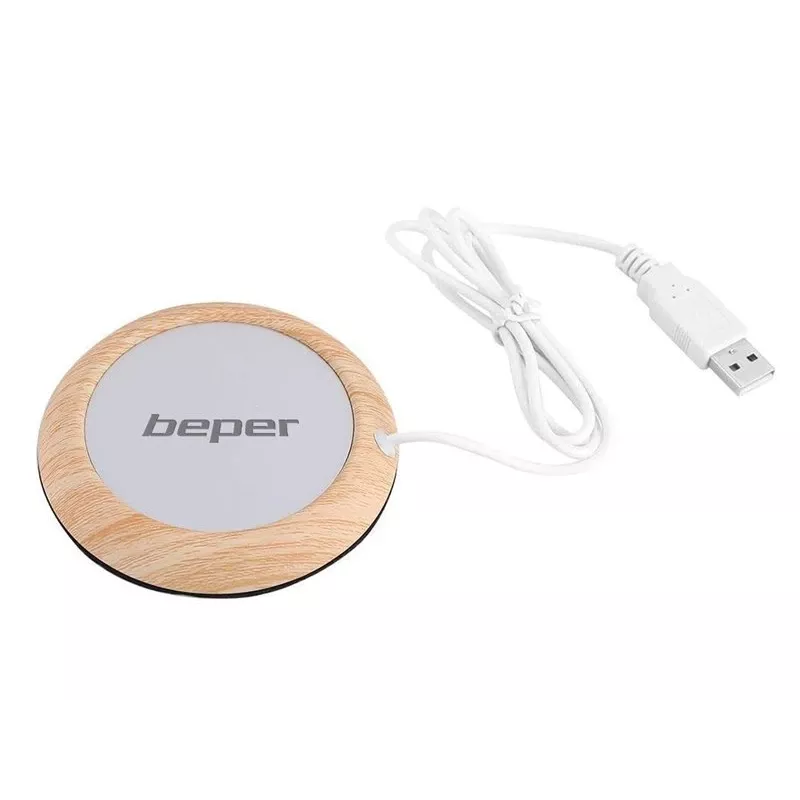 Θερμαντική βάση κούπας Beper P201UTP003 Silver Wood