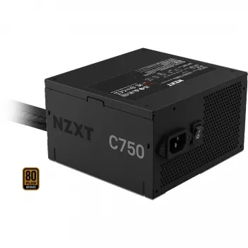 Τροφοδοτικό NZXT C750 Bronze 750 W, 24-Pin-ATX, 80 PLUS Bronze, ανεμιστήρας 120 mm, Μαύρο