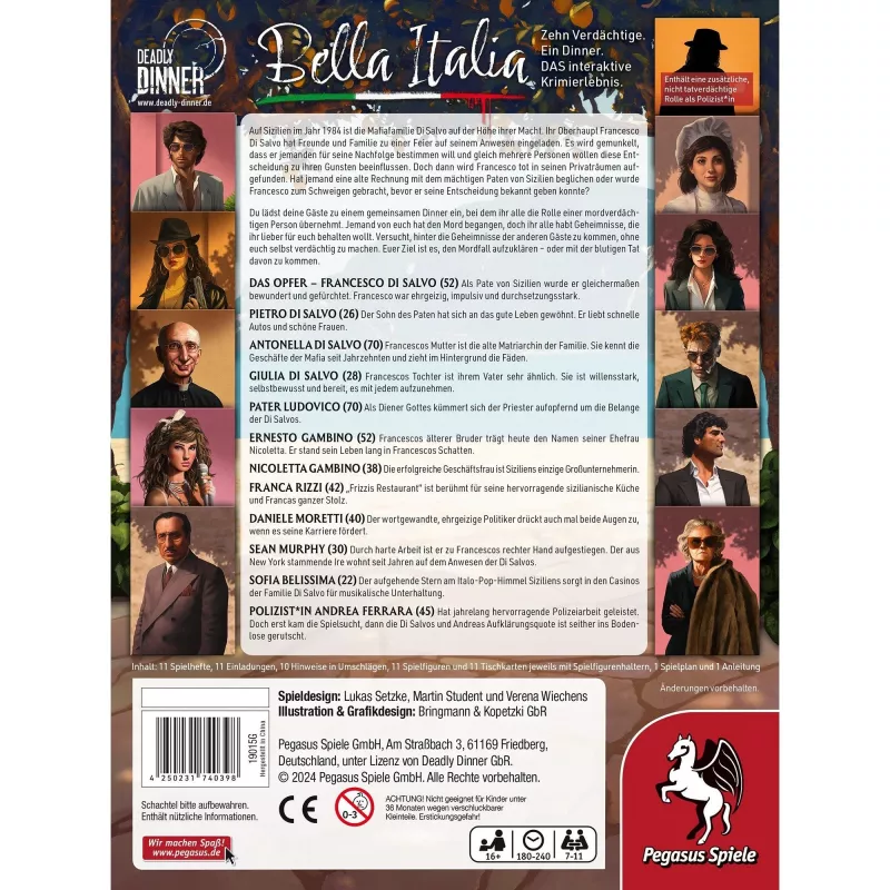 Deadly Dinner - Bella Italia, επιτραπέζιο παιχνίδι