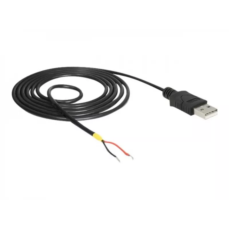 Delock Καλώδιο USB2.0 βύσμα Type-A > 2 x ανοιχτά άκρα καλωδίου - 1,5 m - μαύρο (85664)