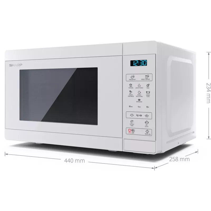 Sharp | Φούρνος μικροκυμάτων | YC-MS02E-C | Ελεύθερος | 800 W | λευκό