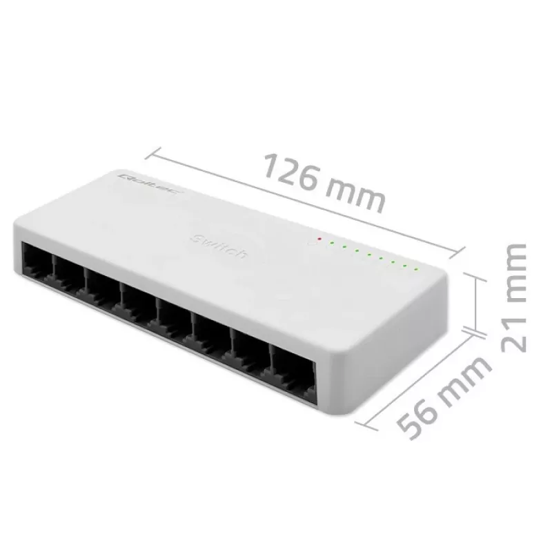 Διακόπτης δικτύου QOLTEC 52246 — 8 x θύρες RJ45, 100 Mbps