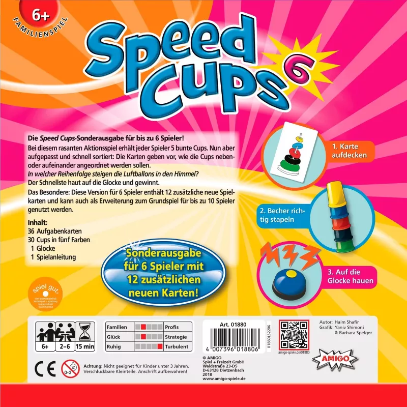 Amigo Speed Cups 6 15 λεπτά Επιτραπέζιο παιχνίδι Οικογένεια