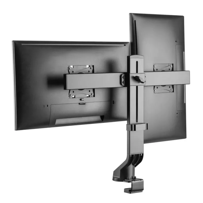 Βάση οθόνης MACLEAN MC-854 για δύο οθόνες 17–27 inch VESA 75x75 / 100x100, βάση γραφείου διπλού βραχίονα