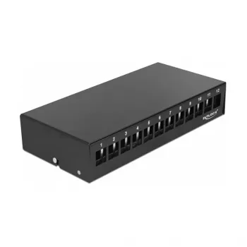 Patch Panel DeLOCK Keystone 12 Port μαύρο
