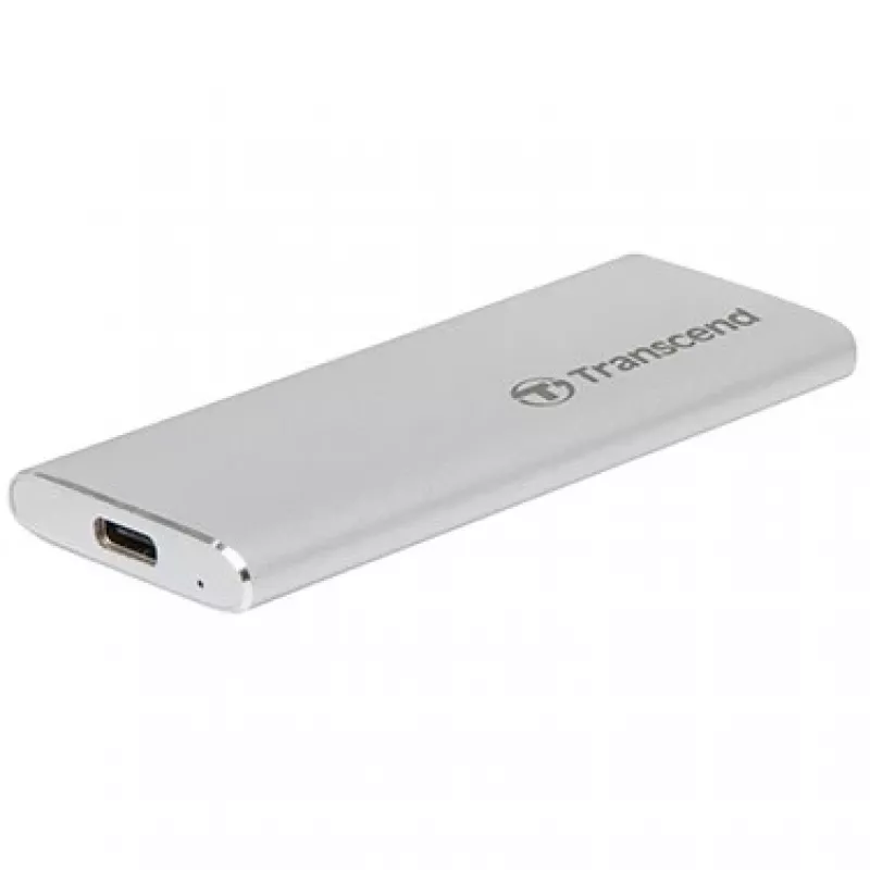 Transcend ESD240C - SSD - 480 GB - εξωτερικός (φορητός) - M.2 - USB 3.1 Gen 2 (θύρα USB-C) - ασημί