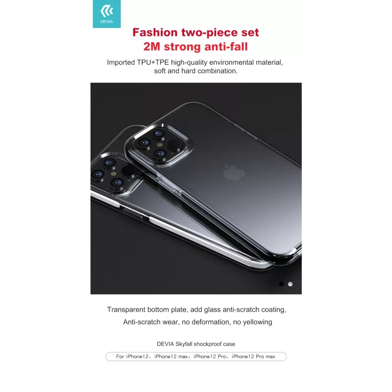Ανθεκτική προστατευτική θήκη Devia Skyfall για iPhone 12 Pro Max, λευκό