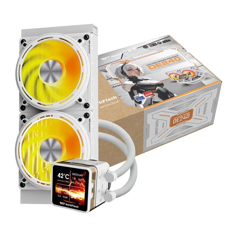 Υδρόψυξη CPU Darkflash DE240 (λευκό) – ψυγείο 240 mm, κλειστό κύκλωμα AIO
