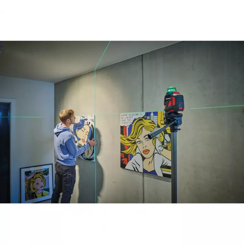 EINHELL TE-LL 360 G Σταυρωτός λέιζερ με πράσινες και κόκκινες γραμμές λέιζερ, μαύρο — Μοντέλο 2270119