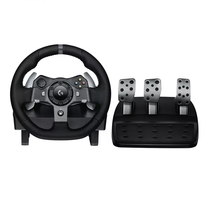 Logitech G920 Driving Force τιμόνι αγώνων με πετάλια για Xbox One και PC, USB, μαύρο (941-000123)