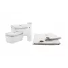 Δοχείο κενού ZWILLING 36807-007-0, ορθογώνιο πλαστικό δοχείο τροφίμων, 1,1 l & 2,3 l, αεροστεγές καπάκι, αφαιρούμενο, ημιδιαφανές λευκό
