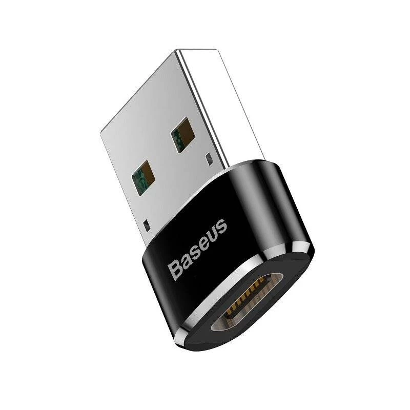 Baseus βύσμα USB σε υποδοχή Type-C αντάπτορας μετατροπέας μαύρο