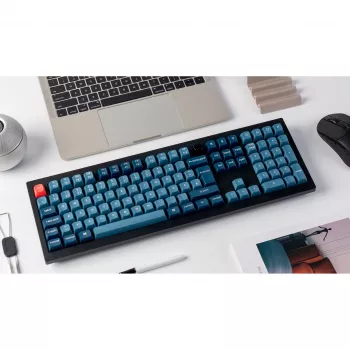 V6 Max, πληκτρολόγιο Gaming μαύρο/μπλε-γκρι, DE-Layout, Gateron Jupiter Red, Hot-Swap, RGB