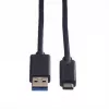 ROLINE - Καλώδιο USB - USB Type-C (M) - 9 ακίδων USB Type-A (M) - 50 cm (USB 3.1) - χυτό - μαύρο (11.02.9010)