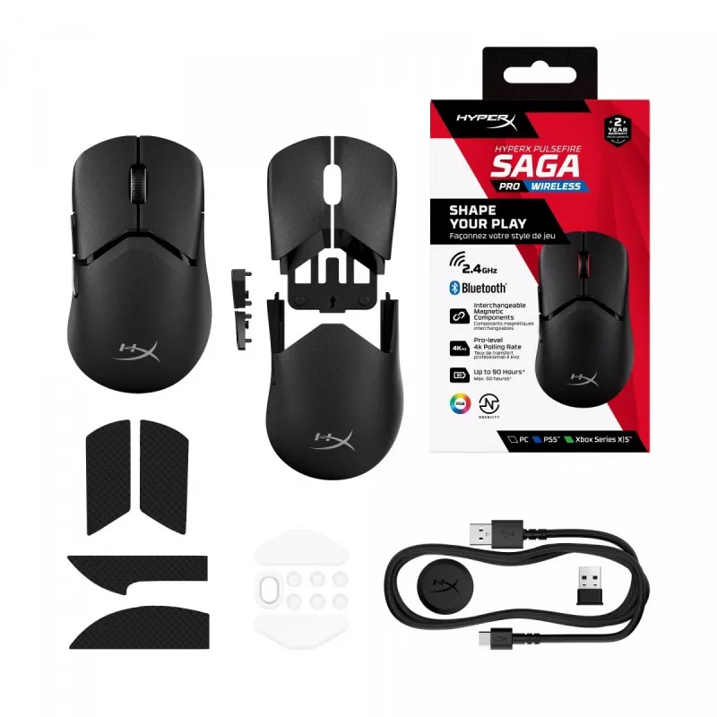 HyperX Pulsefire Saga Pro Wireless Gaming ποντίκι (μαύρο)