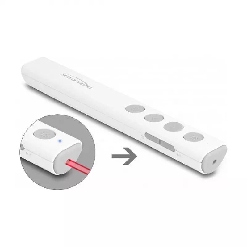 DeLOCK USB Laser Presenter, λευκό, ασύρματο, δέκτης USB-RF Nano