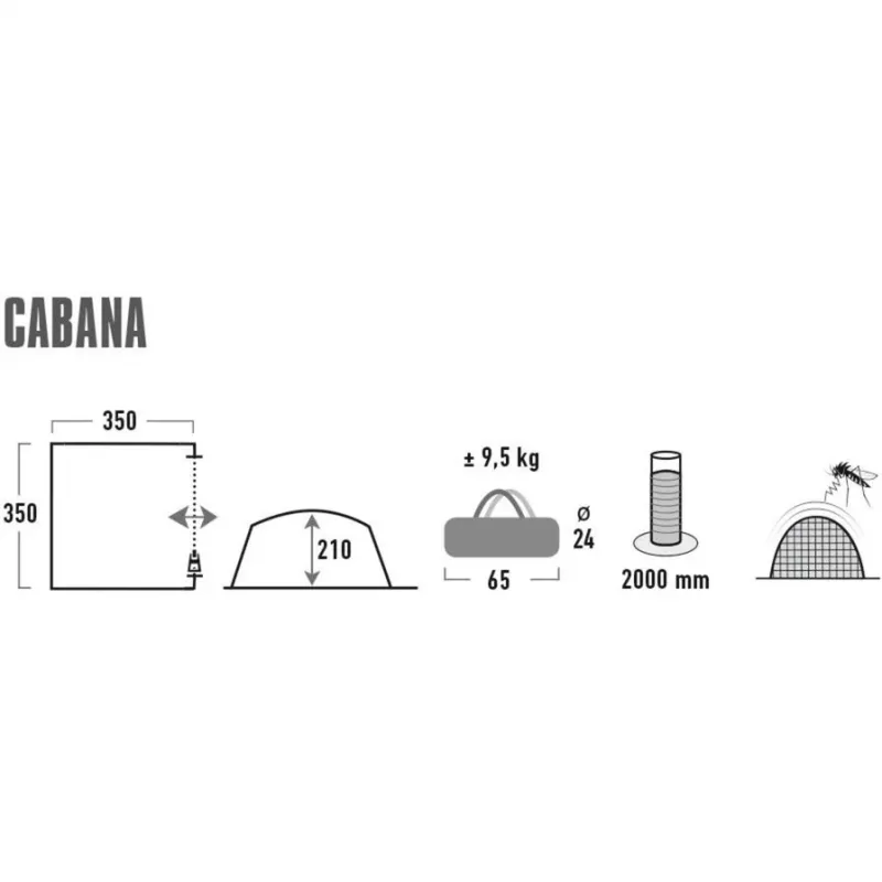 Περίπτερο Cabana (γκρι/λίμα, 3,5m x 3,5m)
