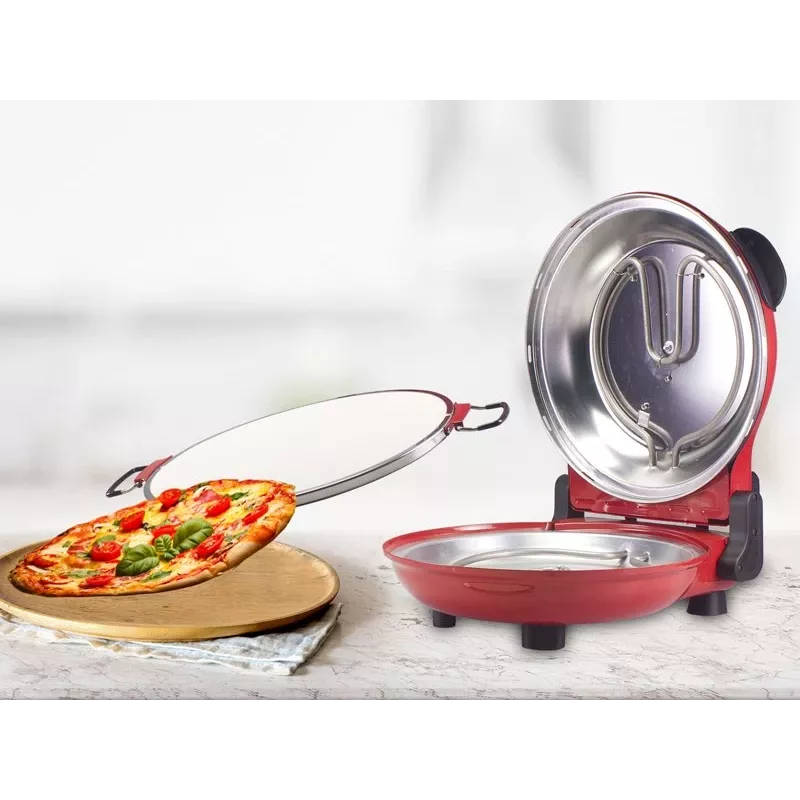 Beper P101CUD300 Party Line φούρνος πίτσας, 1200 W, 400°C, πυρίμαχη πέτρα 31 cm, κόκκινος