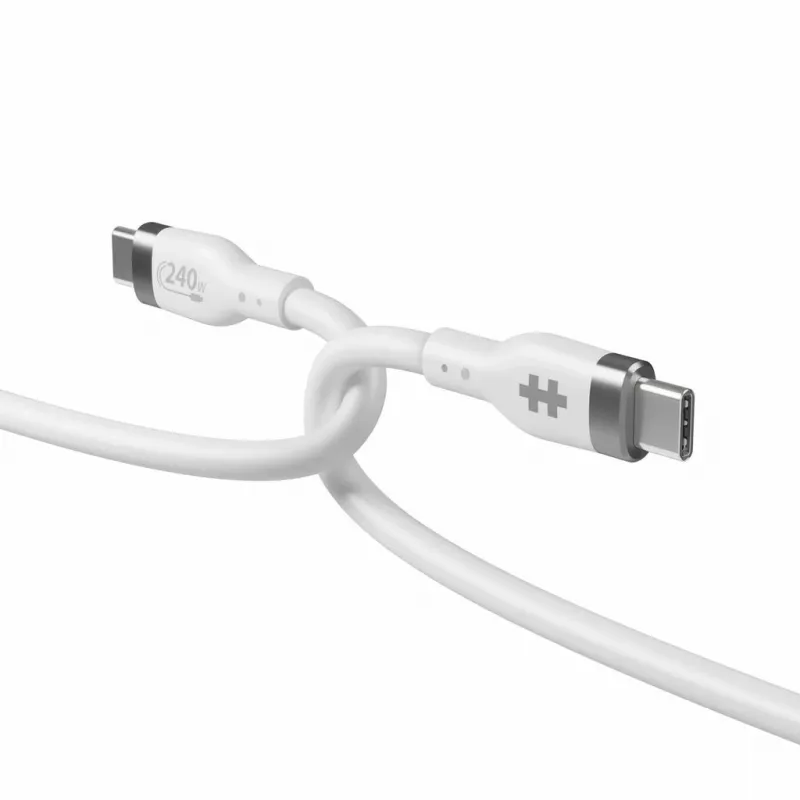 HYPER HyperJuice 240W Καλώδιο σιλικόνης USB-C σε USB-C (0,9 m/1 m) - Λευκό