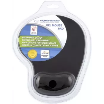 ESPERANZA EA137K Mousepad, μαύρο, με βάση τζελ για τον καρπό, αντιολισθητική βάση, καθολικής χρήσης