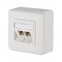 METZ CONNECT BTR E-DAT Module 8/8(8) AP - Επιτοίχια πρίζα - RJ-45 X 2 - Λευκό, RAL 9010 (1309120002-E)