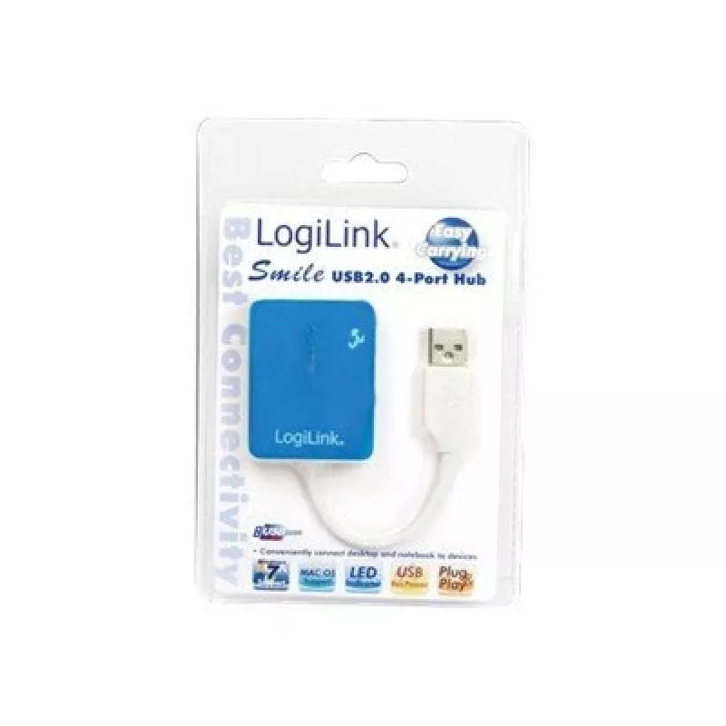 LogiLink USB 2.0 Hub 4 θυρών - Μπλε - Windows 98SE/ME/200/XP/Vista/2003/7 (UA0136)