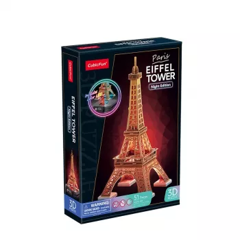 3D Παζλ Cubicfun Eiffelturm Nacht Edition LED από cubicfun Μοντέλο 306-L534H – φωτιζόμενο αρχιτεκτονικό 3D παζλ